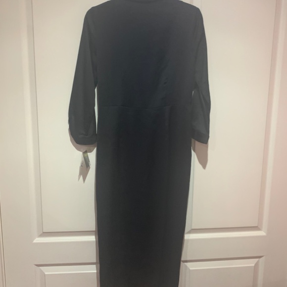 NWT TAYLOR Black Satin Font knot dress Sz. 4 - Picture 4 of 8